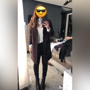 Burgundy Ox Blood Wool Blend Coat